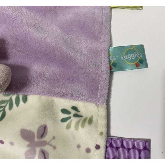 Taggies Mary Meyer Flora Fawn Purple Green Floral Lovey Plush Deer 13” Security - Picture 6 of 6